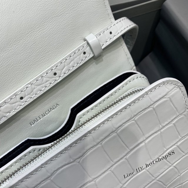 Balenciaga專櫃爆款肩背女包 巴黎世家最新鱷魚紋box單肩斜跨包 fyj1599